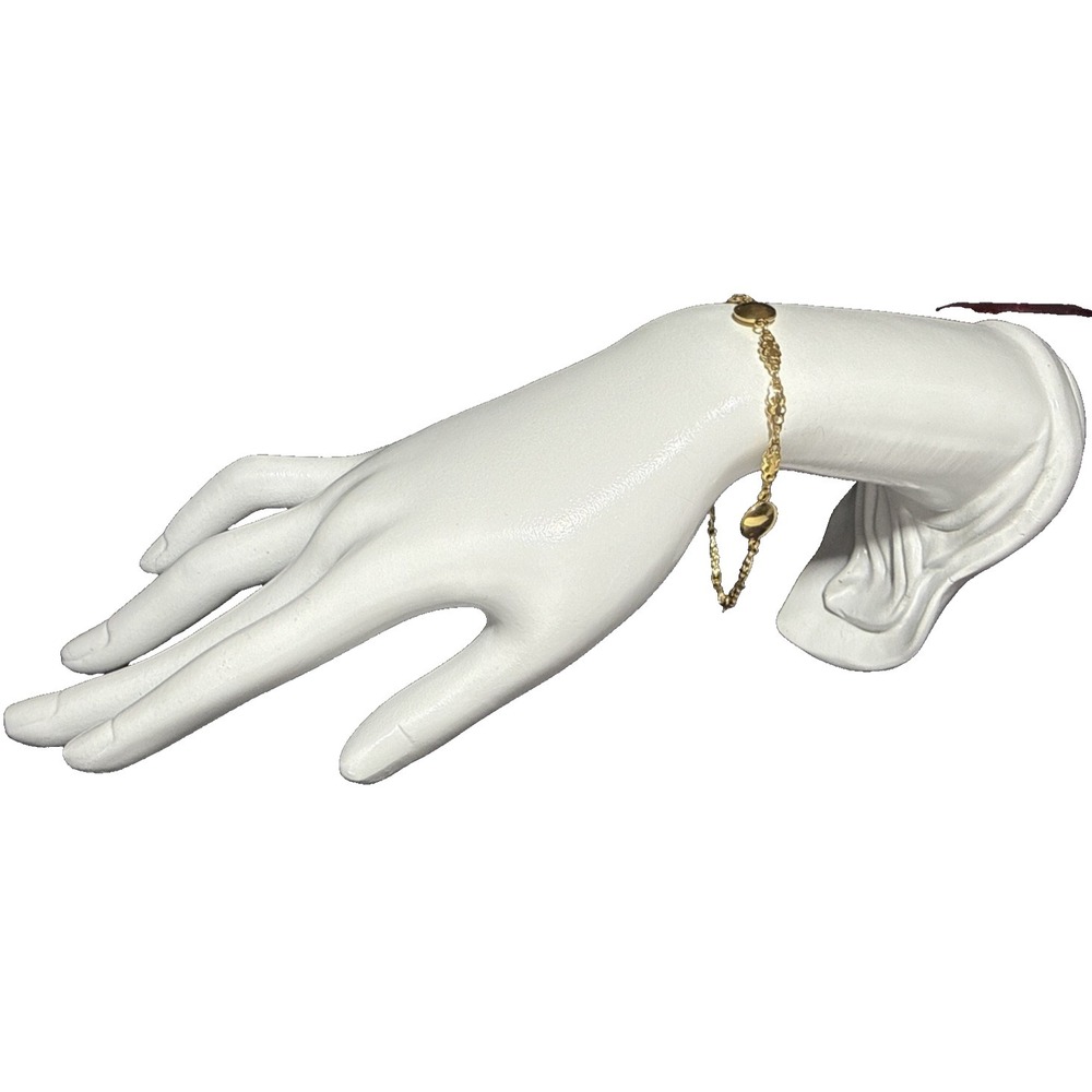 14K‎ Yellow Gold Unique Chain Bracelet with Round Accents J-9J
